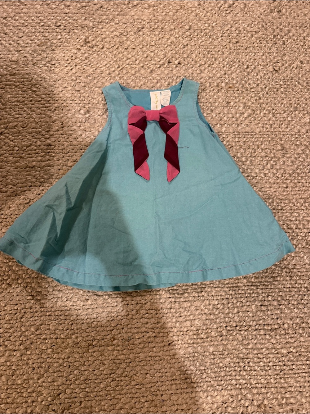 Matilda Jane Paint by Numbers Turquoise Dress with Pink Bow